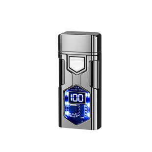 声控感应双火焰打火机充气充电直冲重力感应透明机芯高档高颜值男