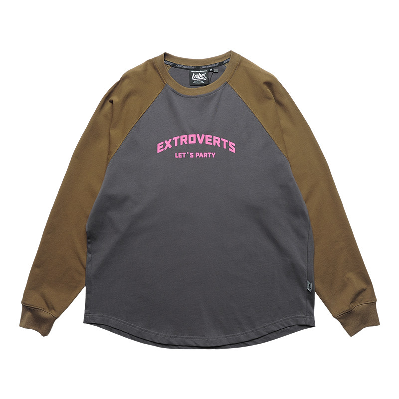 LNBR熊电24秋新品“extroverts”性格开朗E人插肩袖长袖T恤