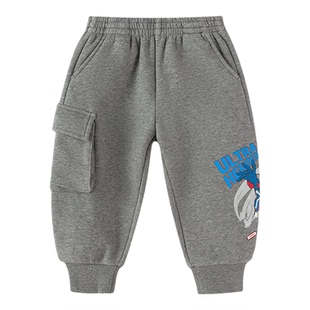 【奥特曼IP商场同款】巴拉巴拉童装儿童裤子男加绒长裤2026冬新款