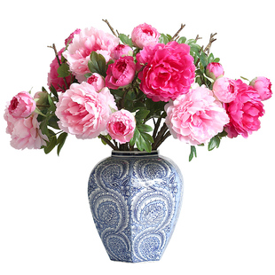 清汤卧果 华美大朵天香牡丹仿真花装饰摆件中式客厅插花假花花艺