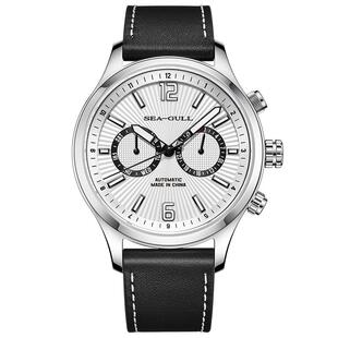 海鸥表男士双时区自动机械表多功能熊猫盘时尚男表正品6157