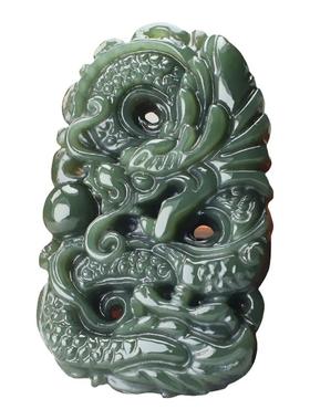 男女款和田玉双面龙吊坠