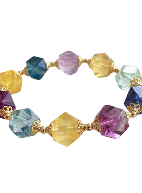 天然卡巴星方糖彩萤石