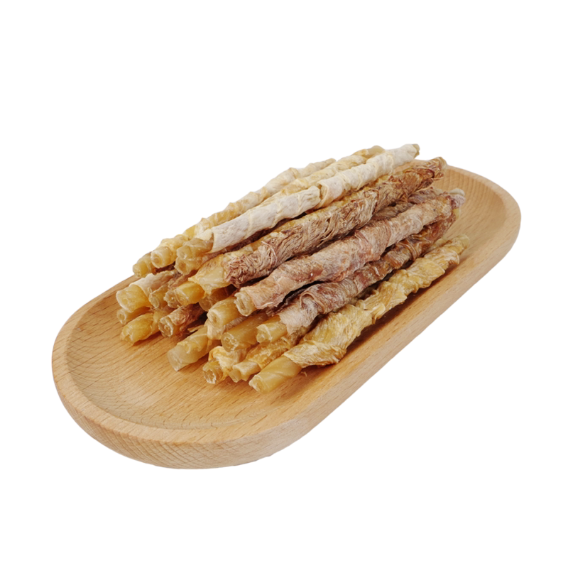 鸡鸭肉缠牛皮棒手工小型犬泰迪磨牙风干零食双口味哈士奇通用耐咬