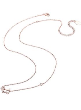 法兰西AG纯银女镂空小狗百搭项链