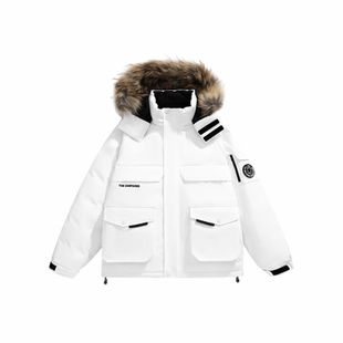 【黄子弘凡同款】辛普森一家工装连帽纯色宽松厚款冬季派克羽绒服