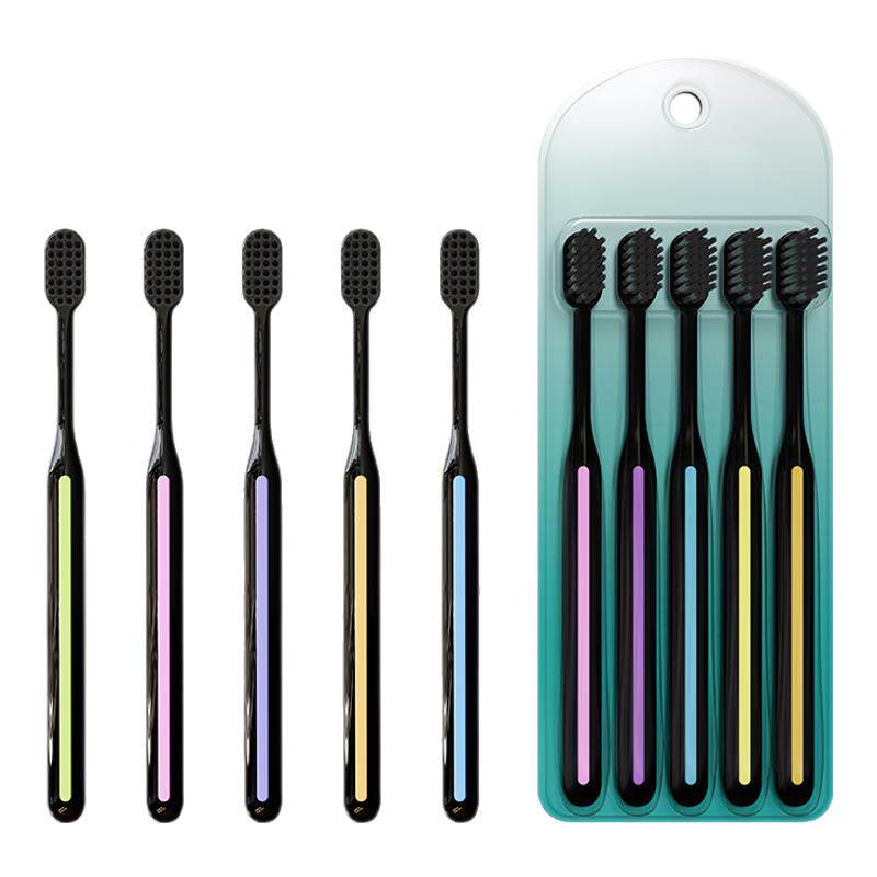 成人小头软毛牙刷5支装细丝护齿清洁男女士专用情侣牙缝刷家庭装