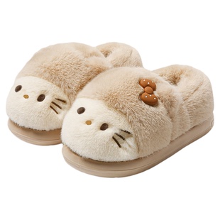 hellokitty棉拖鞋女款包跟居家外穿厚底踩屎感三丽鸥毛绒保暖棉鞋