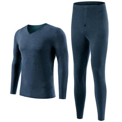 ab内衣男士保暖套装羊毛无痕V领