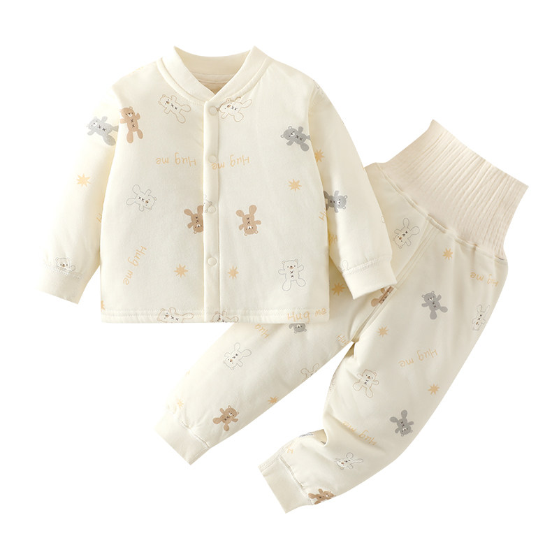 婴儿冬季加厚护肚棉服套装