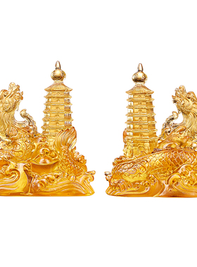 淘运阁易明居祥龙护塔宝懿摆件