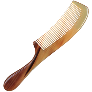 天然牛角梳子密齿直发梳化妆梳护理清洁头皮洗漱按摩头梳总长20CM
