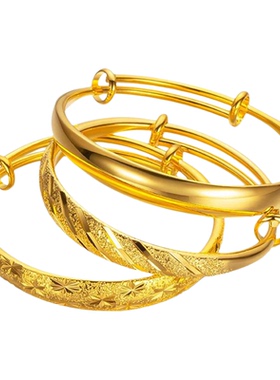 沙金加厚流星雨推拉手镯女款实心