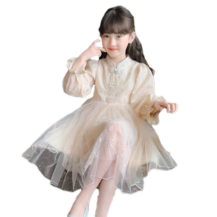女童连衣裙2026新款春装儿童汉服中式国风裙子春秋款小女孩公主裙