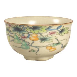 高颜值正品100ml米黄汝窑主人杯单个高端汝瓷仿古釉茶盏茶杯陶瓷