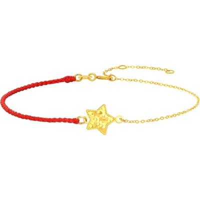 潮宏基黄18k金手链碎冰冰爆闪