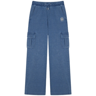 TeenieWeenie小熊女装春秋柔软舒适松弛仿牛仔针织长裤直筒裤卫裤