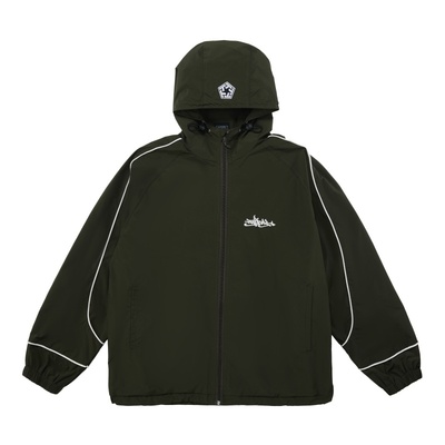 美式嘻哈街头涂鸦刺绣连帽外套