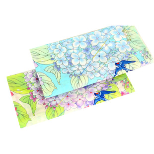 日本制和音女士手帕手绢纯棉刺绣超薄柔软方巾礼品伴手礼紫阳花