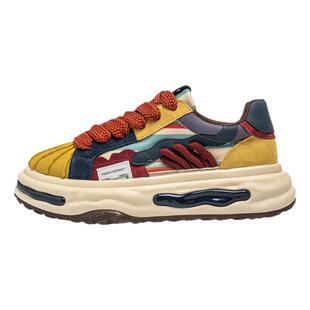 男鞋2026新款春季透气溶解软底贝壳头板鞋青少年运动休闲老爹潮鞋