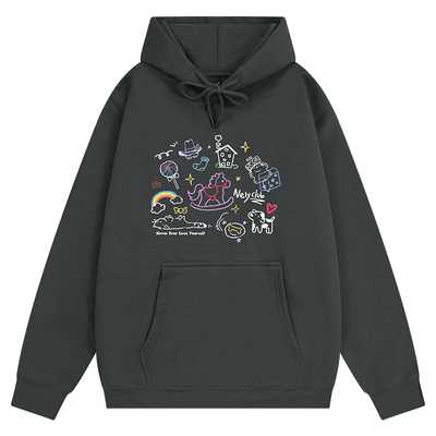 小尼力卡通手绘连帽卫衣