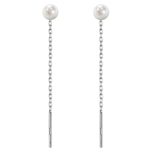 淡水珍珠耳线女纯银2025年新款潮气质耳坠长款流苏耳环冷淡风耳饰