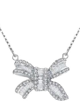 兔耳蝴蝶结满钻镶嵌轻奢项链
