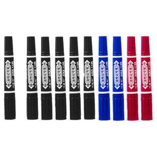 100支听雨轩大双头油性大头笔记号笔防水防油不掉色马克笔红色蓝色批发不褪色粗细两头快递专用标记笔大号