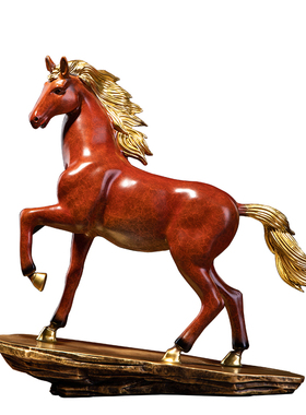 黄铜马摆件飞黄腾达全铜客厅玄关酒柜马到成功办公室装饰商务礼品