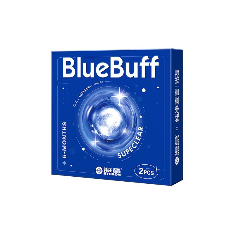 海昌隱形眼鏡半年拋藍(lán)buff2片水凝膠透明含水近視官方旗艦店正品