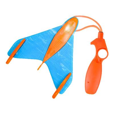 弹射泡沫飞机飞盘手抛飞天滑翔机发光飞碟回旋镖儿童户外玩具男孩