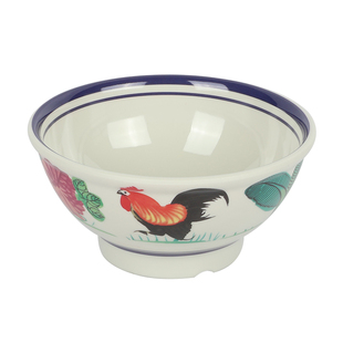 复古公鸡碗商用生烫牛肉米线碗密胺面碗面馆专用仿瓷汤粉大碗餐具