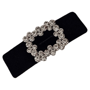 韩式发夹一字弹簧夹水钻头饰发饰2025新款黑色简约洋气侧边夹发饰