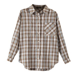 晚白【断码清仓】2026春翻领上衣简洁大方利落气质百搭大码衬衫女