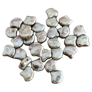 银杏叶双孔珠39色捷克玻璃珠DIY进口饰品配件材料手工串珠材料