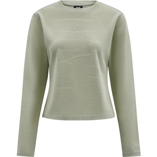 CAT卡特25秋冬新品女士复古刺绣长袖修身圆领打底T恤商场同款