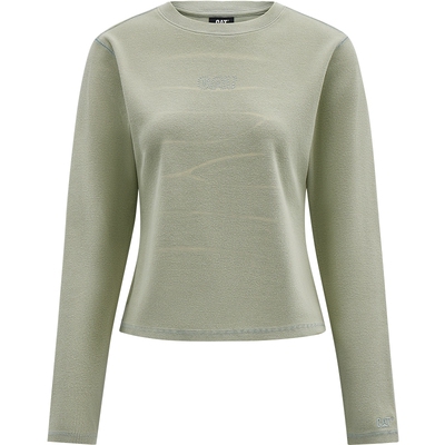 CAT卡特25秋冬新品女士复古刺绣长袖修身圆领打底T恤商场同款