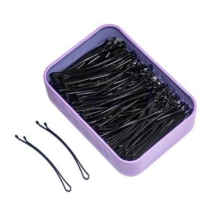 弧形夹一字夹黑色弧度发夹加粗加紧钢丝卡子高颅顶盘发固定碎发夹