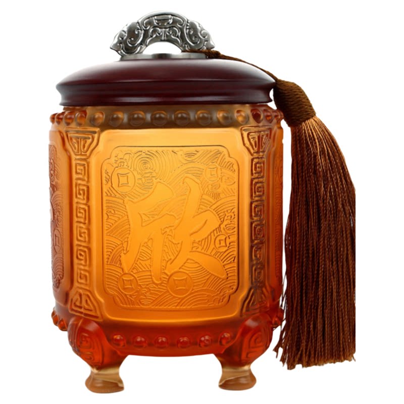 光荣退休纪念品高档实用定制logo商务礼品送领导客户琉璃茶叶罐