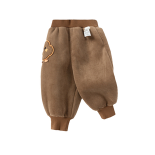 巴拉巴拉宝宝裤子男童长裤2025新款女童加绒裤香蕉裤冬婴儿羊羔毛