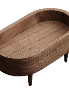 简约实木桌面收纳展示盒托盘