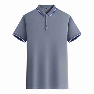 冰丝POLO衫定制工作服灰色工衣翻领短袖T恤4S店夏季工装印字LOGO