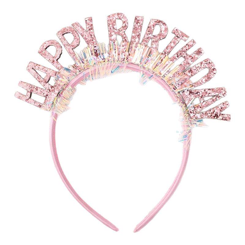Happybithday彩银色生日闪亮片发