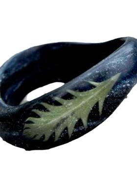 凯尔特植物树脂弯曲木制结婚戒指