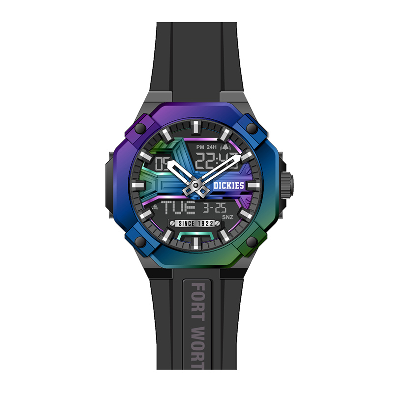 Dickies电子表新款学生男潮流夜光机能风炫彩双显电子手表CL-615