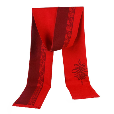 上海故事红围巾女羊毛男士礼物
