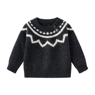 babylove宝宝毛衣春秋款毛织上衣婴幼儿休闲外出打底保暖针织上装