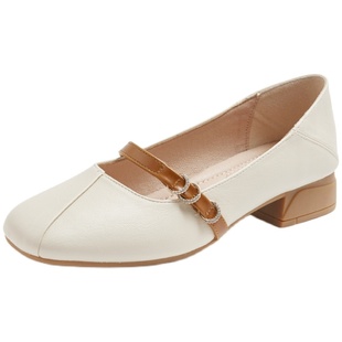 真皮鞋子女2026春秋新爆款平底单鞋百搭奶奶鞋学生豆豆鞋女乐福鞋