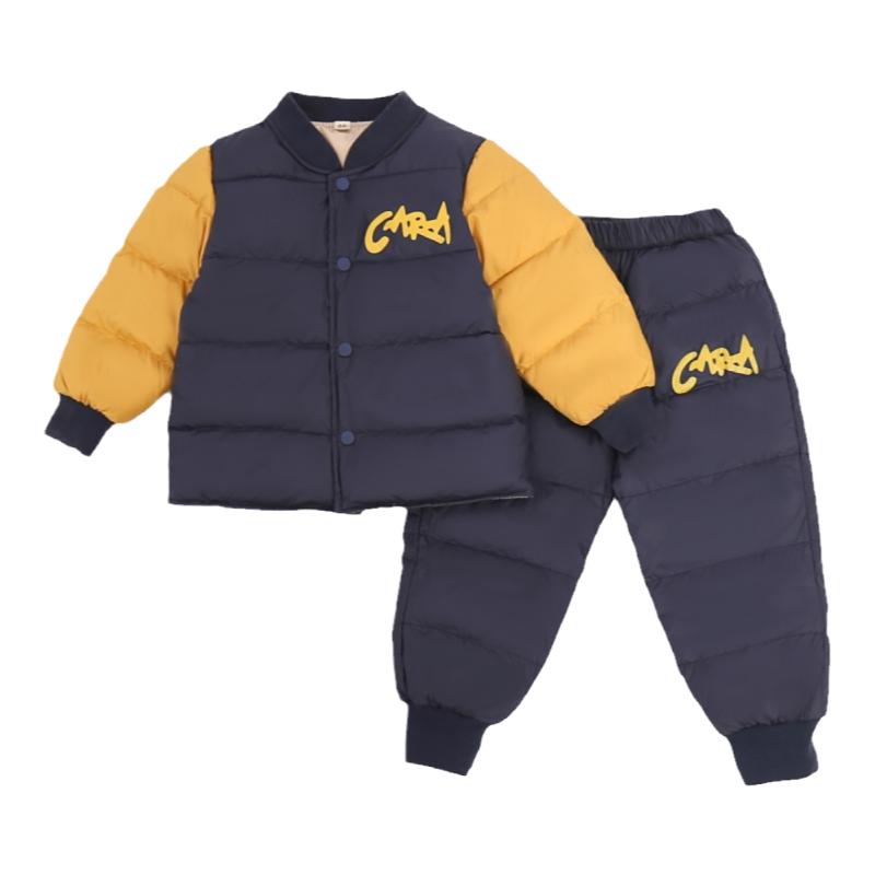 冬季羽绒服套装90白鸭绒四层锁绒