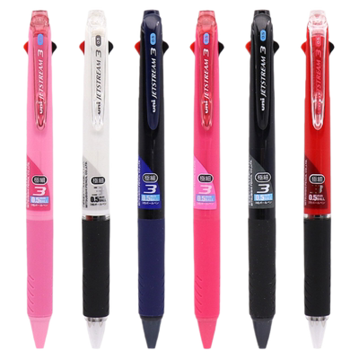 日本uni三菱圆珠笔3色多色教师